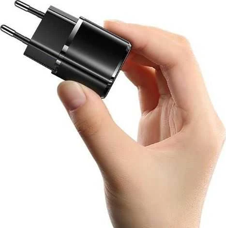 USAMS Laidinis įkroviklis 1xUSB-C T36 mini 20W + USB-C to Lightning cable juodos spalvos PD3.0 Fast Charging XFKXLO