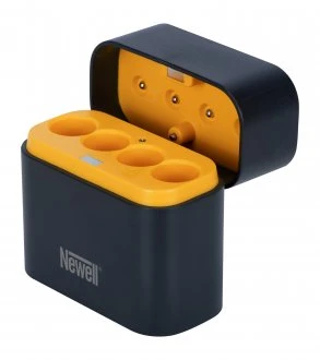 „Newell“ keturių kanalų įkroviklis ir 4 AA ličio jonų įkraunamų baterijų rinkinys – 2200 mAh
