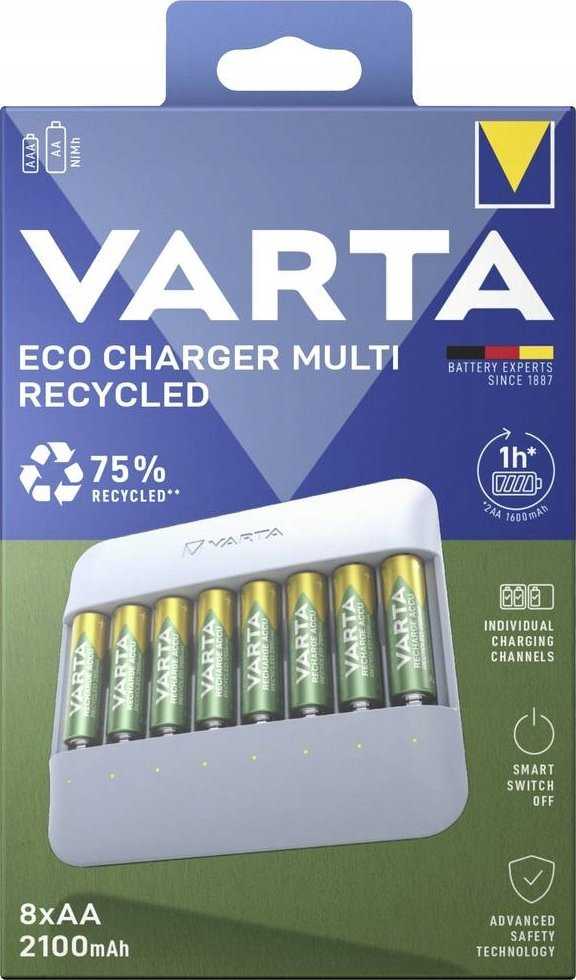 Varta Eco Charger Multi Recycled + 8 x 2100 mAh AA 57682 101 121