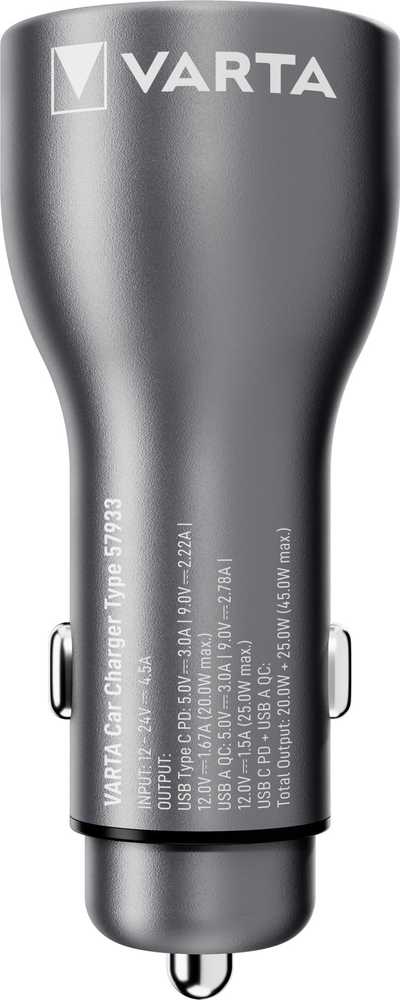 Įkroviklis Varta Varta Ladegerät 45W Car Charger 1x USB-A 1x USB-C