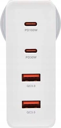 Vega Q24 GaN įkroviklis 2x USB-A 2x USB-C 130W Baltas