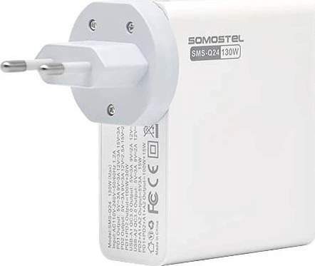Vega Q24 GaN įkroviklis 2x USB-A 2x USB-C 130W Baltas