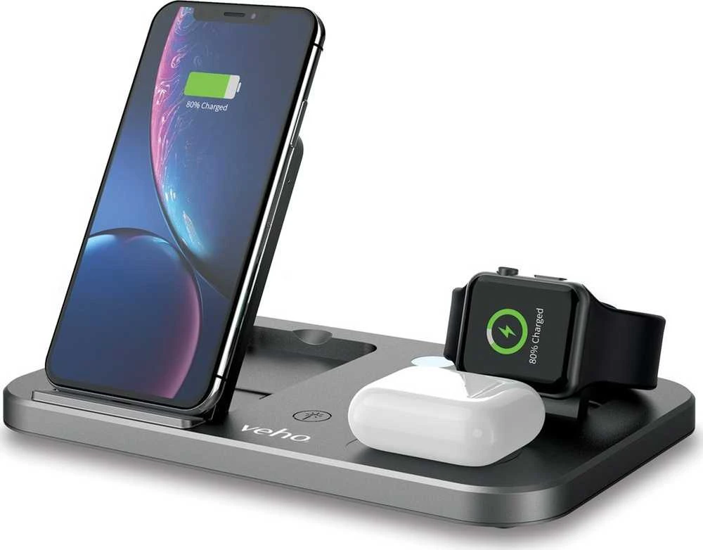 Įkroviklis Veho Veho DS-7 Qi Mobilusis telefonas/Išmanusis telefonas, Išmanusis laikrodis, Planšetė USB Type-C