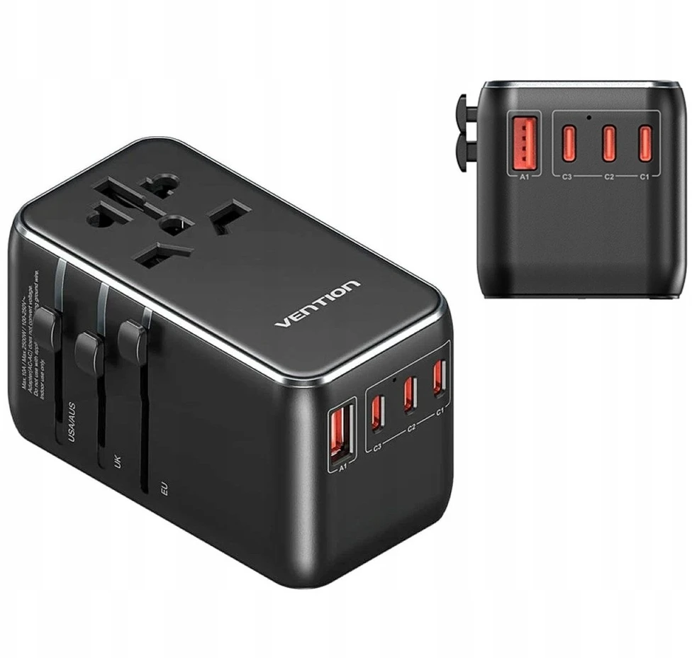 Vention kelioninis adapteris su 4 USB jungtimis
