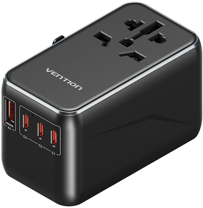 Adapteriai su „Vention“ 100 W įkrovikliu, 1xUSB-A, 3xUSB-C