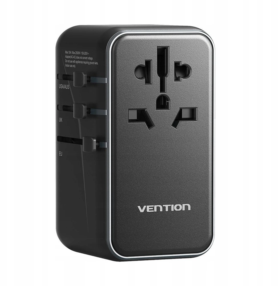 Adapteriai su „Vention“ 100 W įkrovikliu, 1xUSB-A, 3xUSB-C