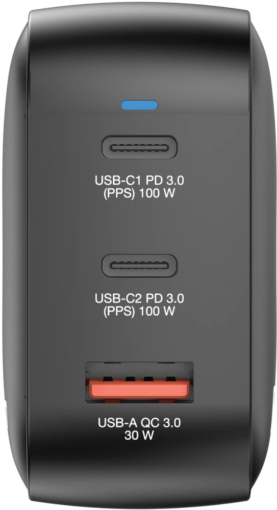 Laidinis įkroviklis Verbatim Mini GaN 100W 2xUSB-C PD/1x USB-A QC juodos spalvos 32230