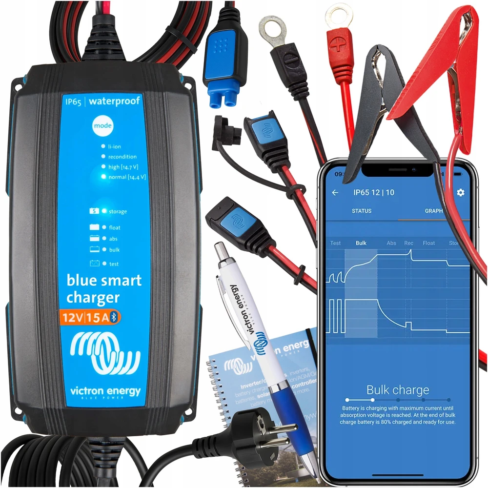 Victron Energy Mėlyna Smart IP65 įkroviklis 12/15(1) 230V CEE 7/16 Retail