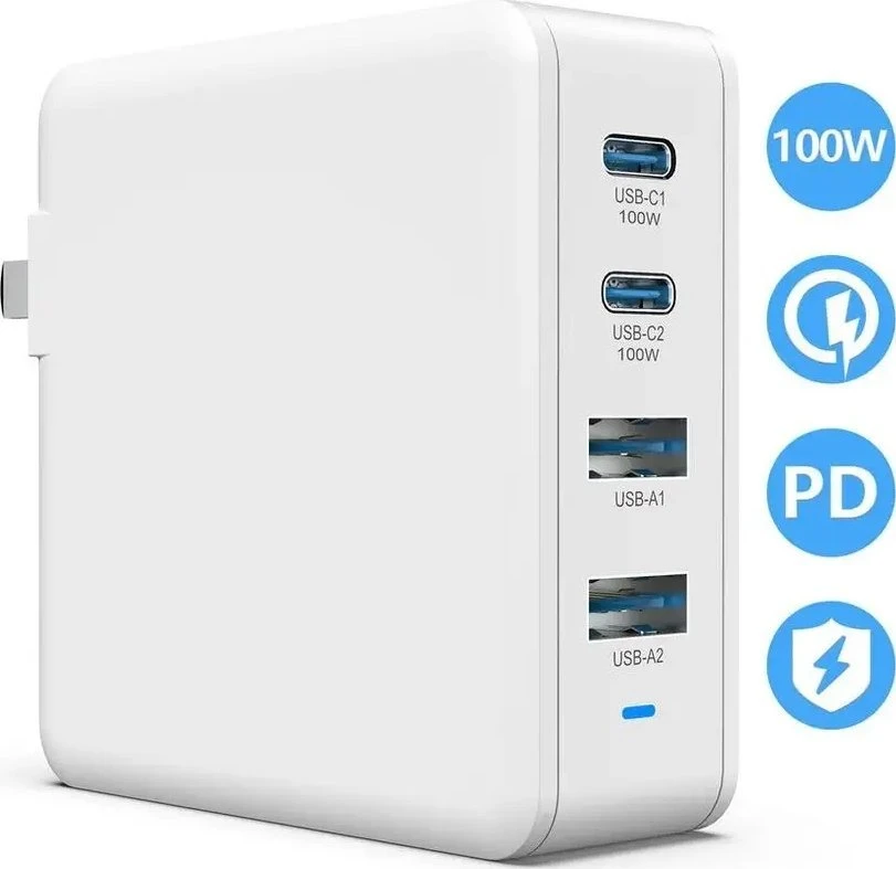 Įkroviklis Viking kroviklis USB GaN 100W, podpora PD3.0 a QC4+ balta