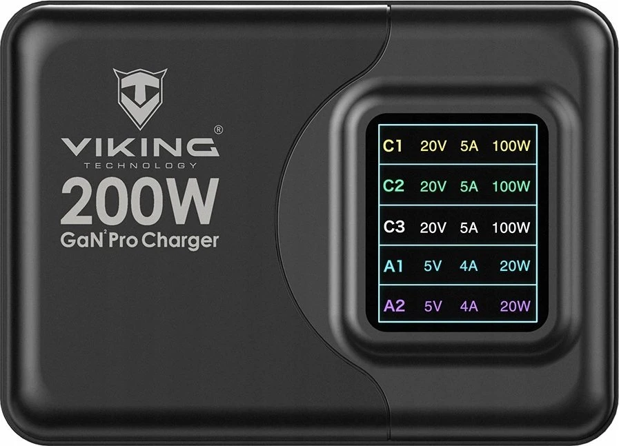 Įkroviklis Viking Viking nabíječka USB GaN 200W PD Pro