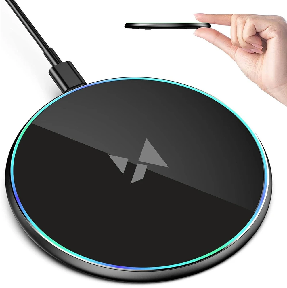 Wozinsky WLI-01Y 15W Qi indukcinis įkroviklis su USB-C laidu – juodas