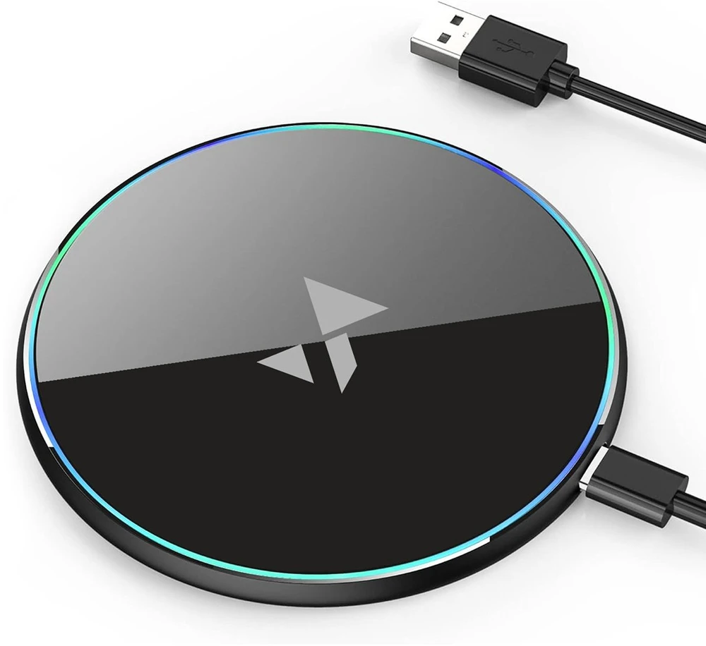 Wozinsky WLI-01Y 15W Qi indukcinis įkroviklis su USB-C laidu – juodas
