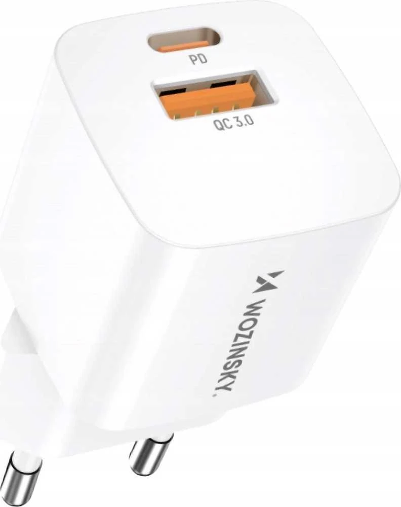 Wozinsky CMWCW 20W USB-C / USB-A laidinis įkroviklis – baltos spalvos