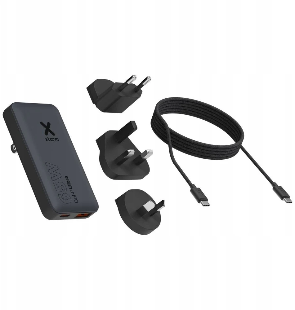 Xtorm 65W GaN3 Ultra Fast Travel Charger + Cable + Essentials Bag - (EU/US/UK Plug) - XA031