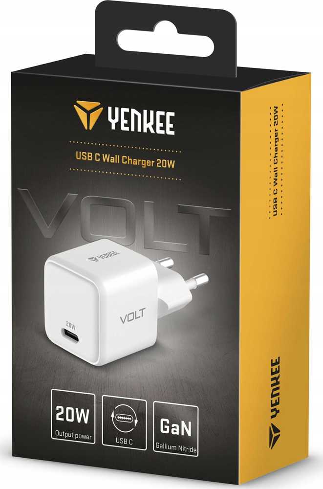 Yenkee Įkroviklis jungiama į tinklą USB C 20W 3A Power Delivery 3.0 QC 3.0 Balta