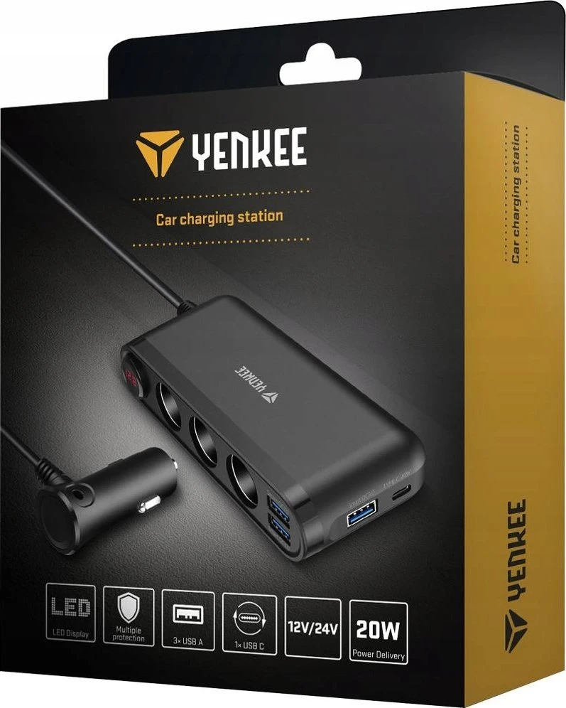 Įkroviklis Yenkee YAC 470 automobilinio įkroviklio adapteris YENKEE