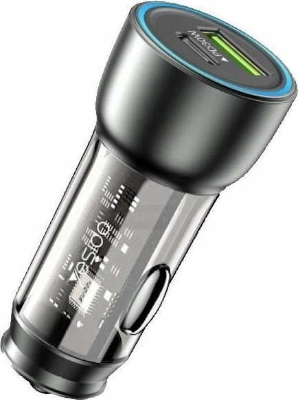 YESIDO AUTOMOBILINIS ĮKROVIKLIS Y49 PD 30W QC3.0 18W USB-A+C Juodas