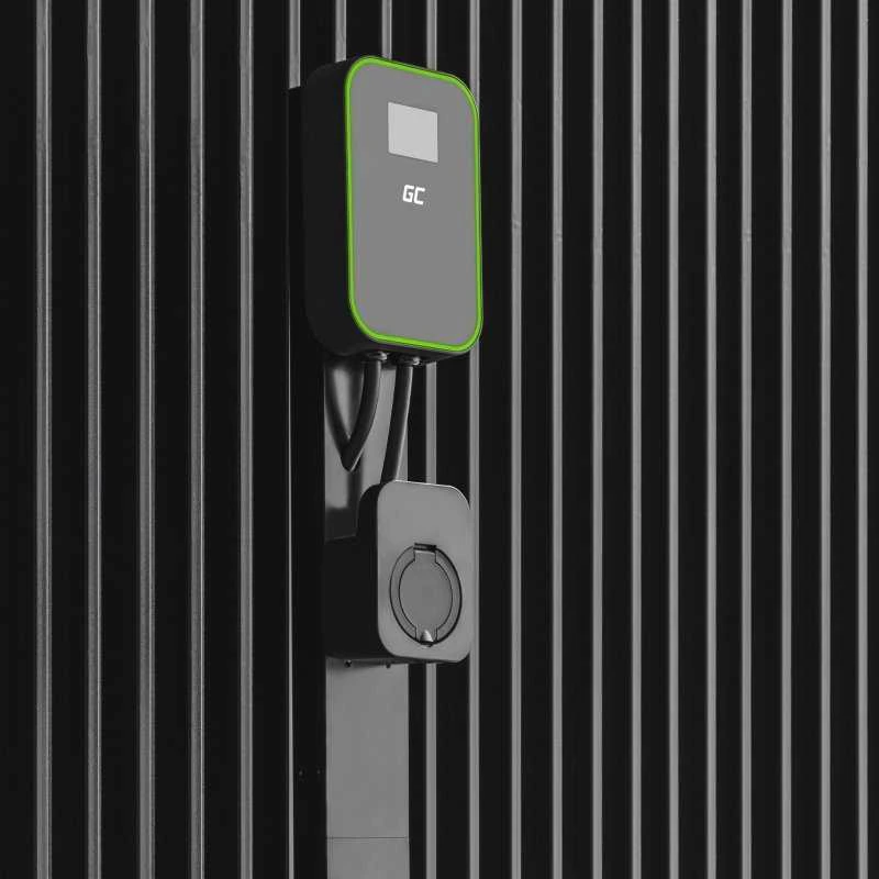 Wallbox Žalias Cell Žalias Cell EV Charger PowerBox 22kW įkroviklis su Type 2 lizdu ir RFID, skirtas elektromobiliams ir Plug-In hibridams įkrauti, 32 A