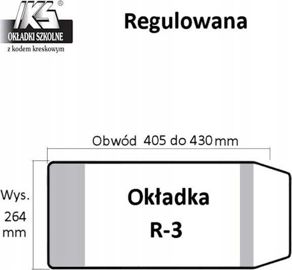 Reguliuojamas mokyklinis užvalkalas 262x405 skaidrus A 25 IKS R3