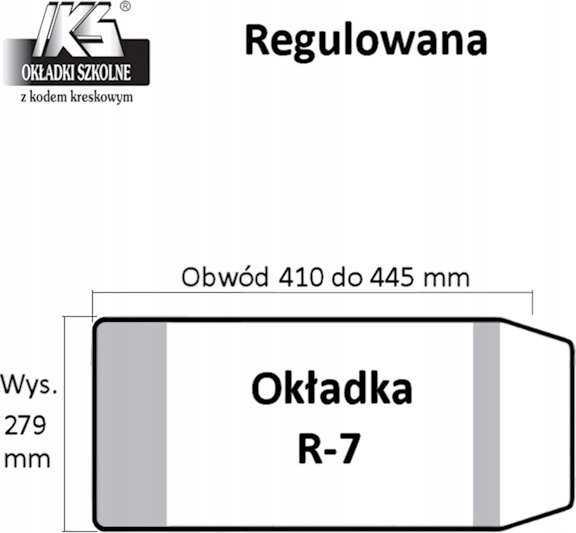 Reguliuojamas mokyklinis užvalkalas 279x445 skaidrus R7 A 25 IKS