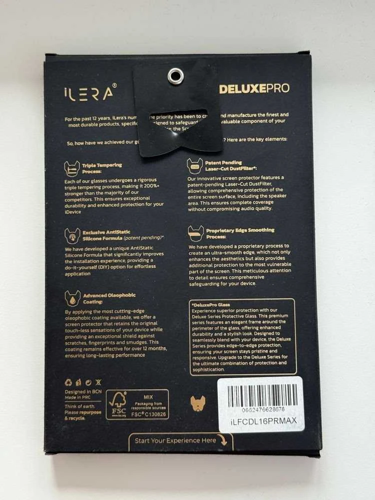 „iLera DeLuxe“ originalus stiklas, skirtas „iPhone 16 Pro Max“
