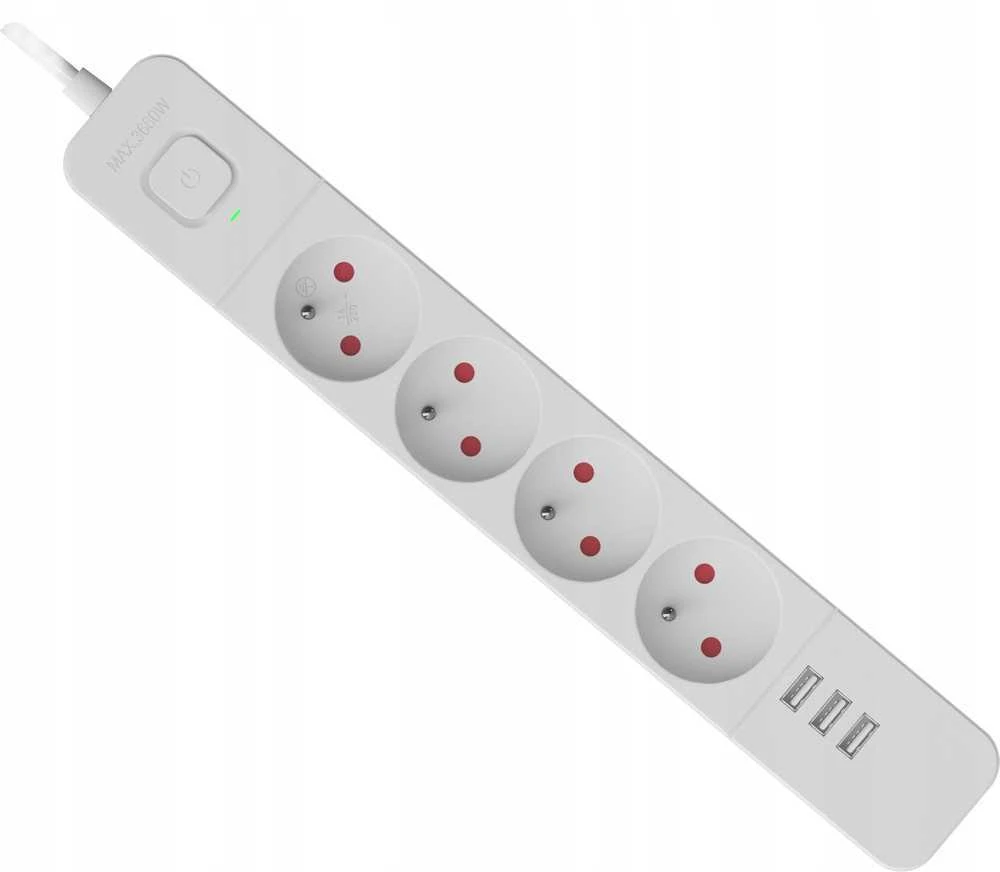 „Defender SFS 133“ maitinimo juosta, 4 lizdai, 1,5 m, balta (99461)