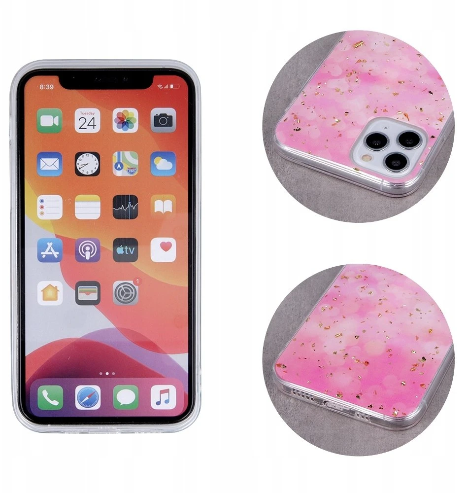 iLike Rožinė Auksinis Glam dėklas iPhone 14 6,1" rožinis