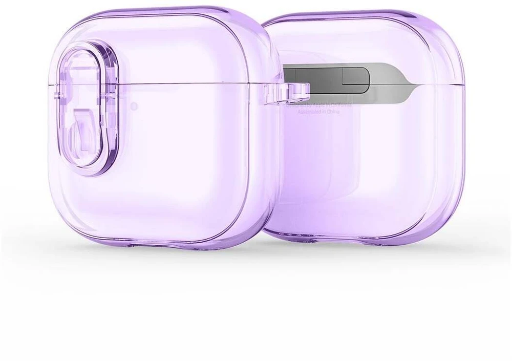 iLike Dėklas austiń na Dux Ducis Apple AirPods Pro 3 PECL Series PC+TPU Cover su karabinu Violetinė