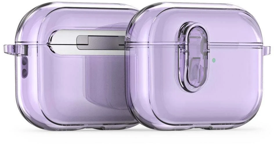 iLike Dėklas austiń na Dux Ducis Apple AirPods Pro 3 PECL Series PC+TPU Cover su karabinu Violetinė