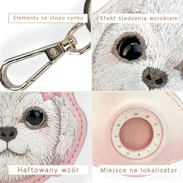 Dėklas Locator Nimmy New Big Eyed Pet 2.0 Dog rožinės spalvos