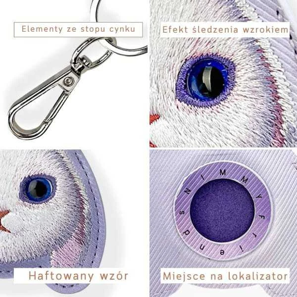 Dėklas Locator Nimmy Big Eyed Pet 2.0 Rabbit violetinės spalvos