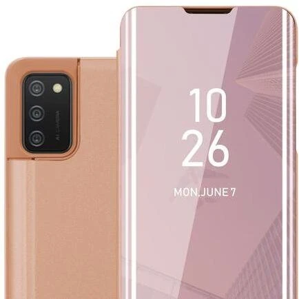 iLike Dėklas Samsung Galaxy A02s knyginis dėklas V1 rožinio aukso SA02SBCRG