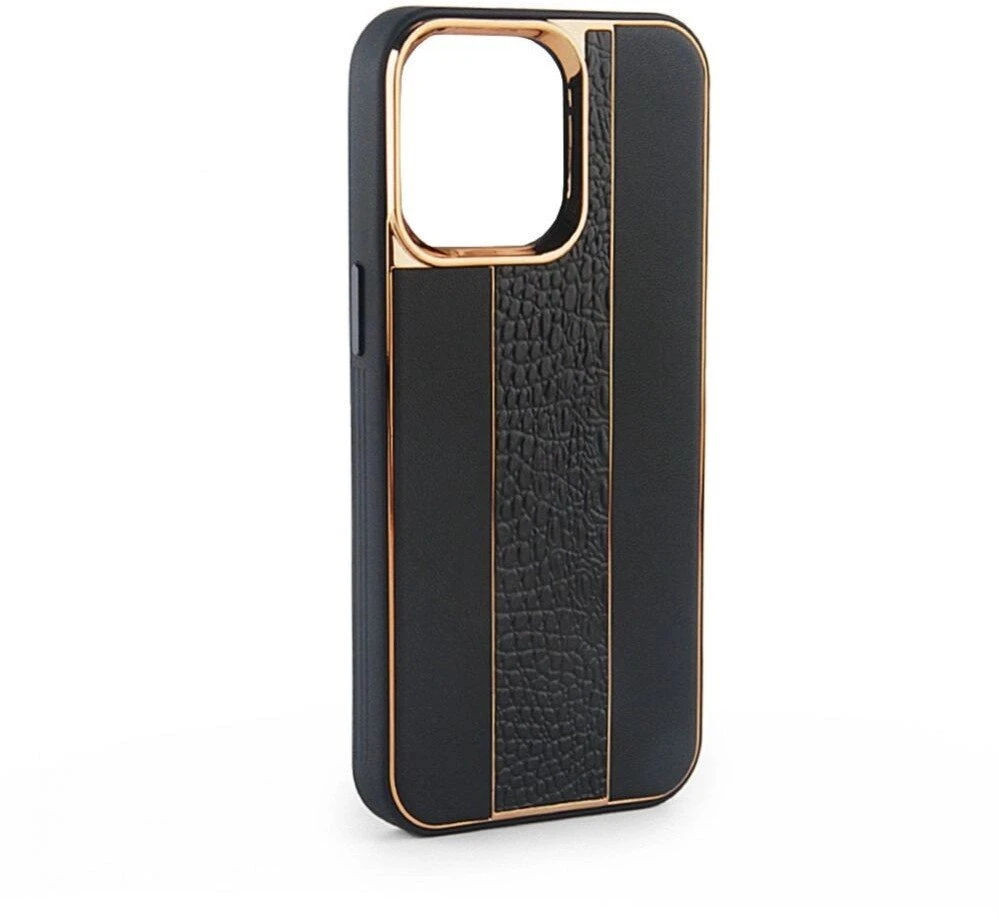 iLike Užpakalinis dėklas Apple iPhone 14 odinis dėklas "Customized" juodas (ILIAPP14LCCB)