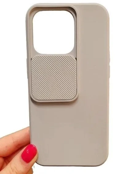 iLike Dėklas Galinis dangtelis Apple iPhone 14 Pro Camshield Minkštas rusvai gelsvas