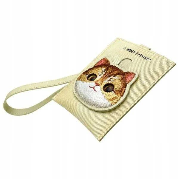 Nimmy portfel na karty dėklas telefonui haki spalvos Big Eyed Pet 2.0 Cat