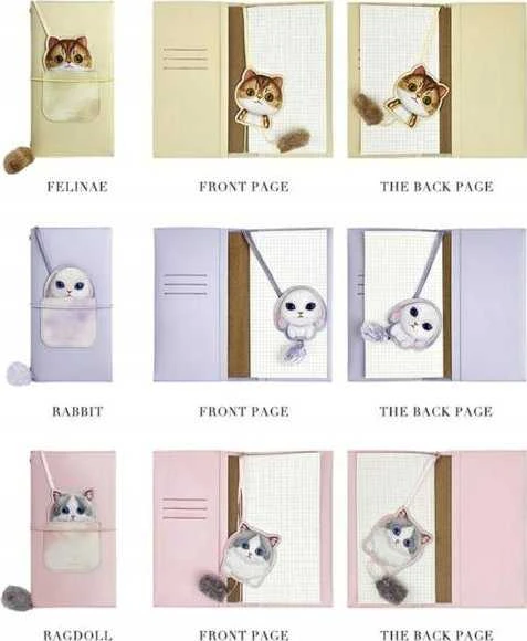 Nimmy rinkinys 2in1 užrašų knygelė + rašiklis violetinės spalvos Big Eyed Pet 2.0 Rabbit