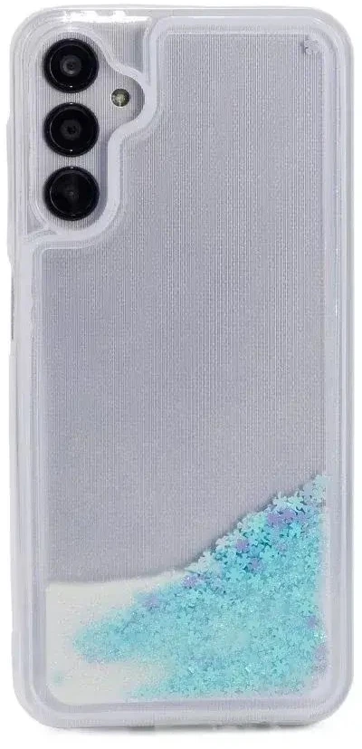 iLike Tylna pokrywa Samsung Galaxy A54 5G Silikoninis dėklas Vanduo Glitter Mėlyna (ILISAMA54SWGB)