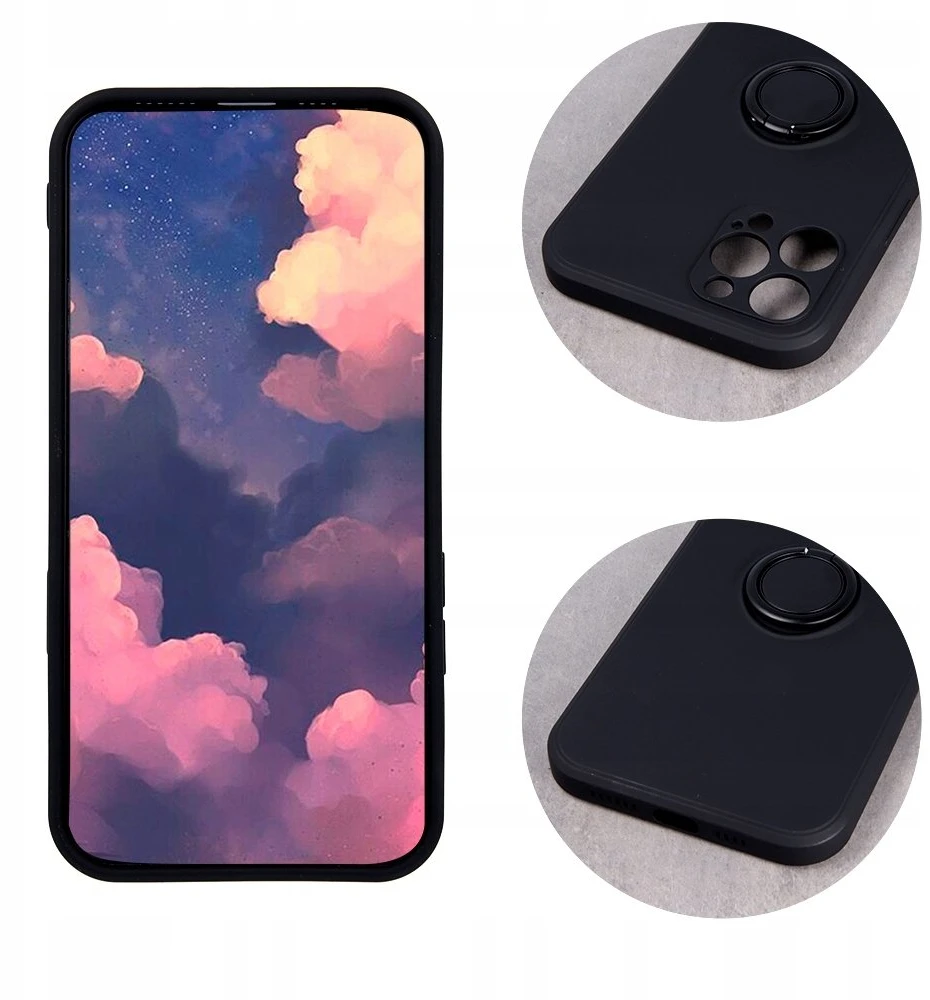 iLike Dėklas Finger Grip su pirštų laikikliu, skirtas iPhone 16 Pro Max 6,9 juodas