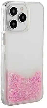iLike Tylny pokrowiec Apple iPhone 15 Pro Silikoninis dėklas Vanduo Glitter Rožinė ILIAPP15PSWGP