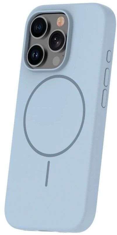 iLike Galinis dėklas Apple iPhone 16 Pro Max Soft Touch silikoninis dėklas su magnetiniu Light Mėlyna ILIAPP16PMSTSCMLB