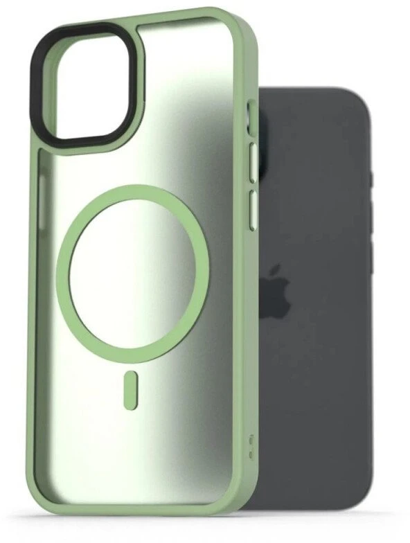 Dėklas iLike Connect Hibrīdais Magnētiskais Apvalks iPhone 15 PC + TPU Divu Slāņu MagSafe Saderīgs Triecienizturīgs Zaļš
