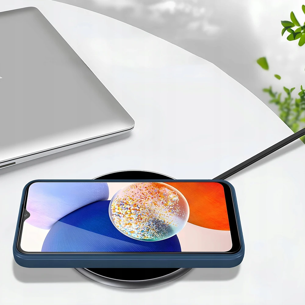 iLike galinis dangtelis Samsung Galaxy A14 4G silikoninis dėklas Mėlyna