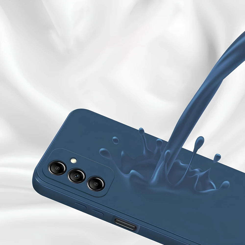 iLike galinis dangtelis Samsung Galaxy A14 4G silikoninis dėklas Mėlyna