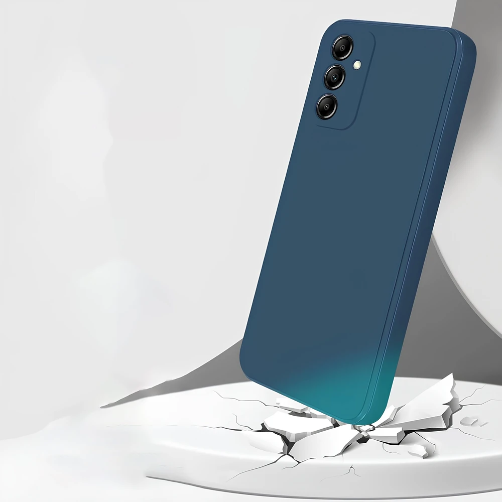 iLike galinis dangtelis Samsung Galaxy A14 4G silikoninis dėklas Mėlyna