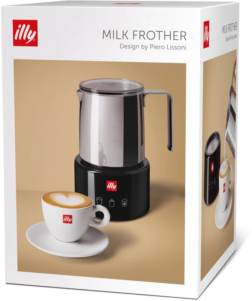 ILY Illy 23760 Pieno plakiklis arba šildytuvas Juoda, Nerūdijančiojo plieno