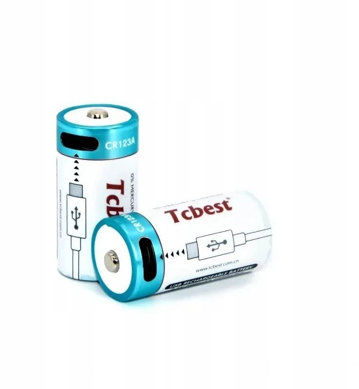iLuv 4x Baterijos CR123A CR123 500mAh Įkrovimo Prievadas USB-C USB Type-C / USB-C CR123A