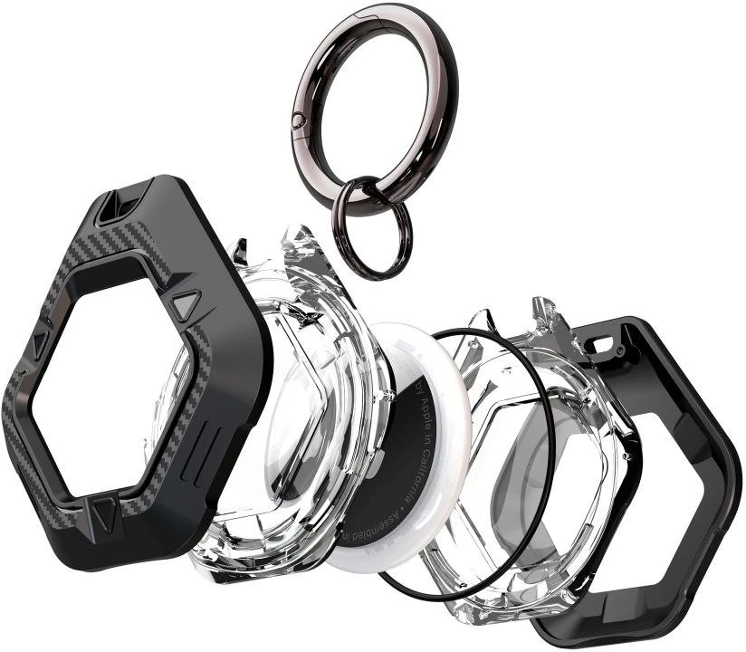 Tech-Protect Defense dėklas skirtas Apple AirTag 1/2 – juodos spalvos