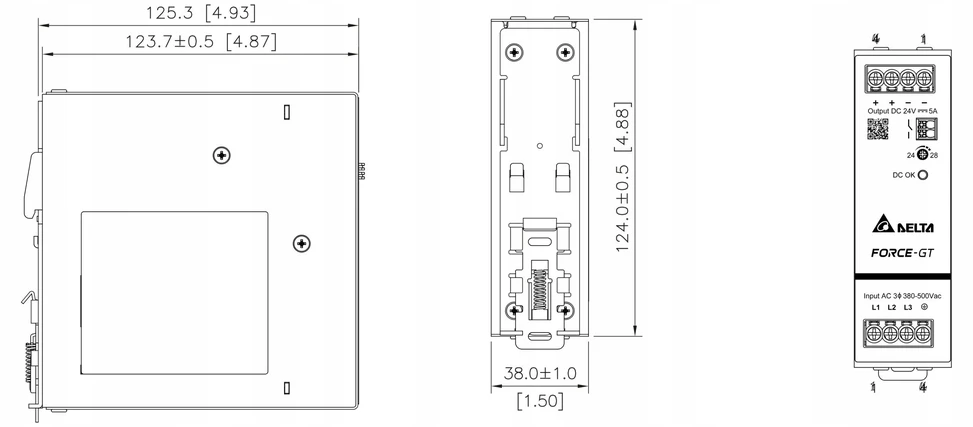IMPULSINIS MAITINTUVAS DRF-24V120W3GBA FORCE-GT (3 FAZĖS) Delta Electronics