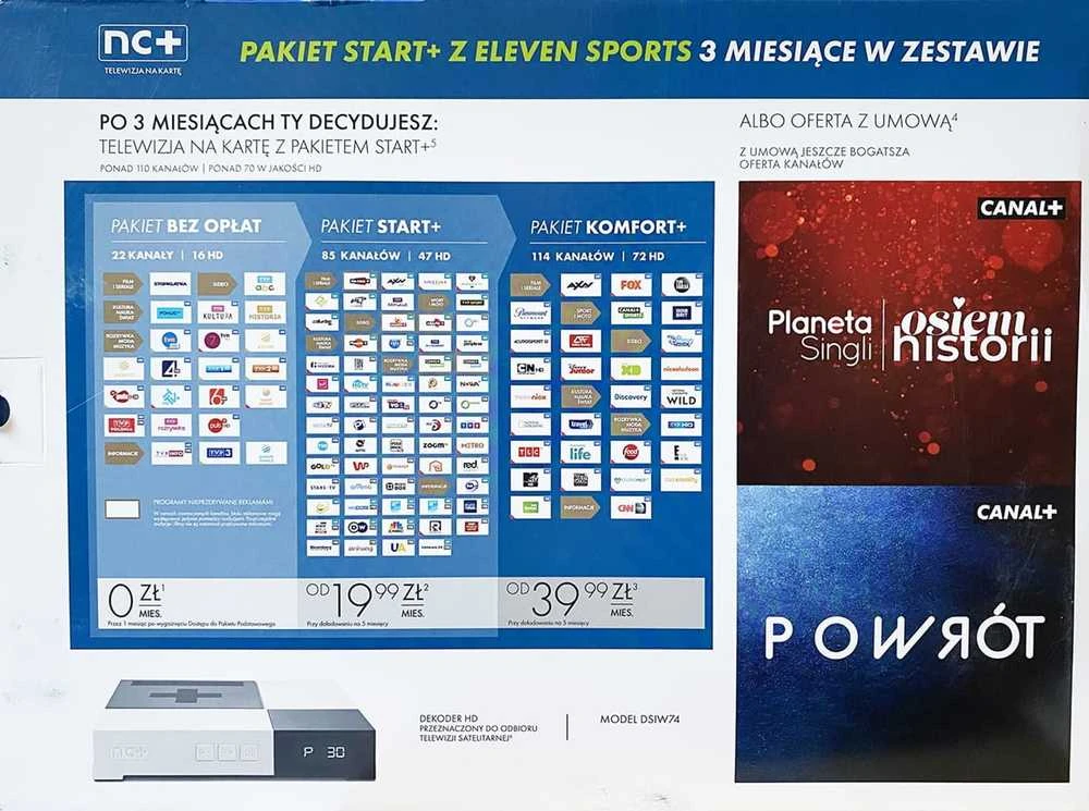 Usługa Oem NC+ išankstinio mokėjimo TV paslauga su pradiniu paketu+ BG5