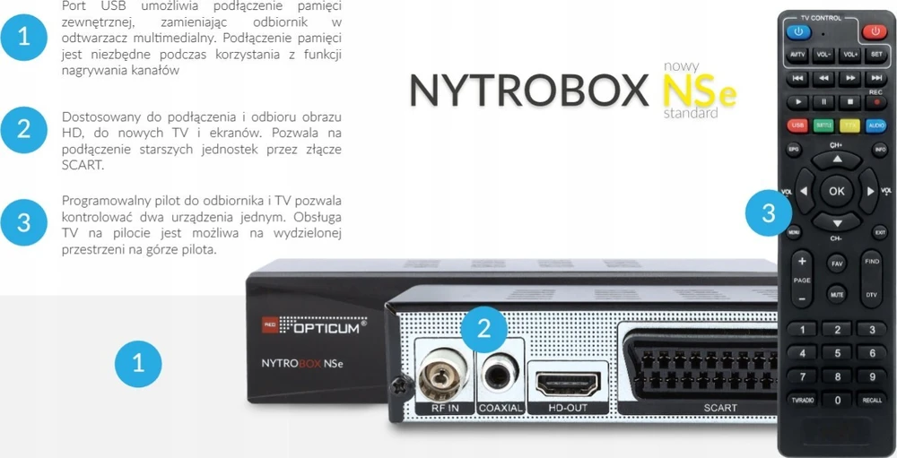 „Opticum Nytrobox NSe“ DVB-T2/C H.265
